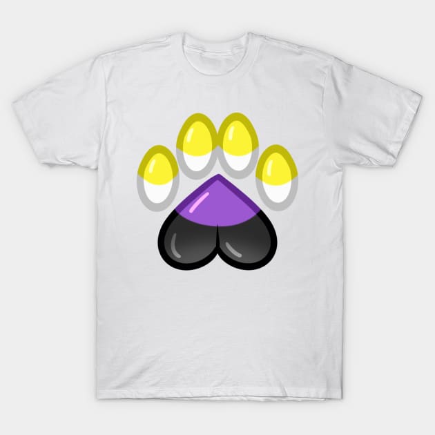 LGBTQ+ Pride Heart Paws - Nonbinary T-Shirt by leashonlife